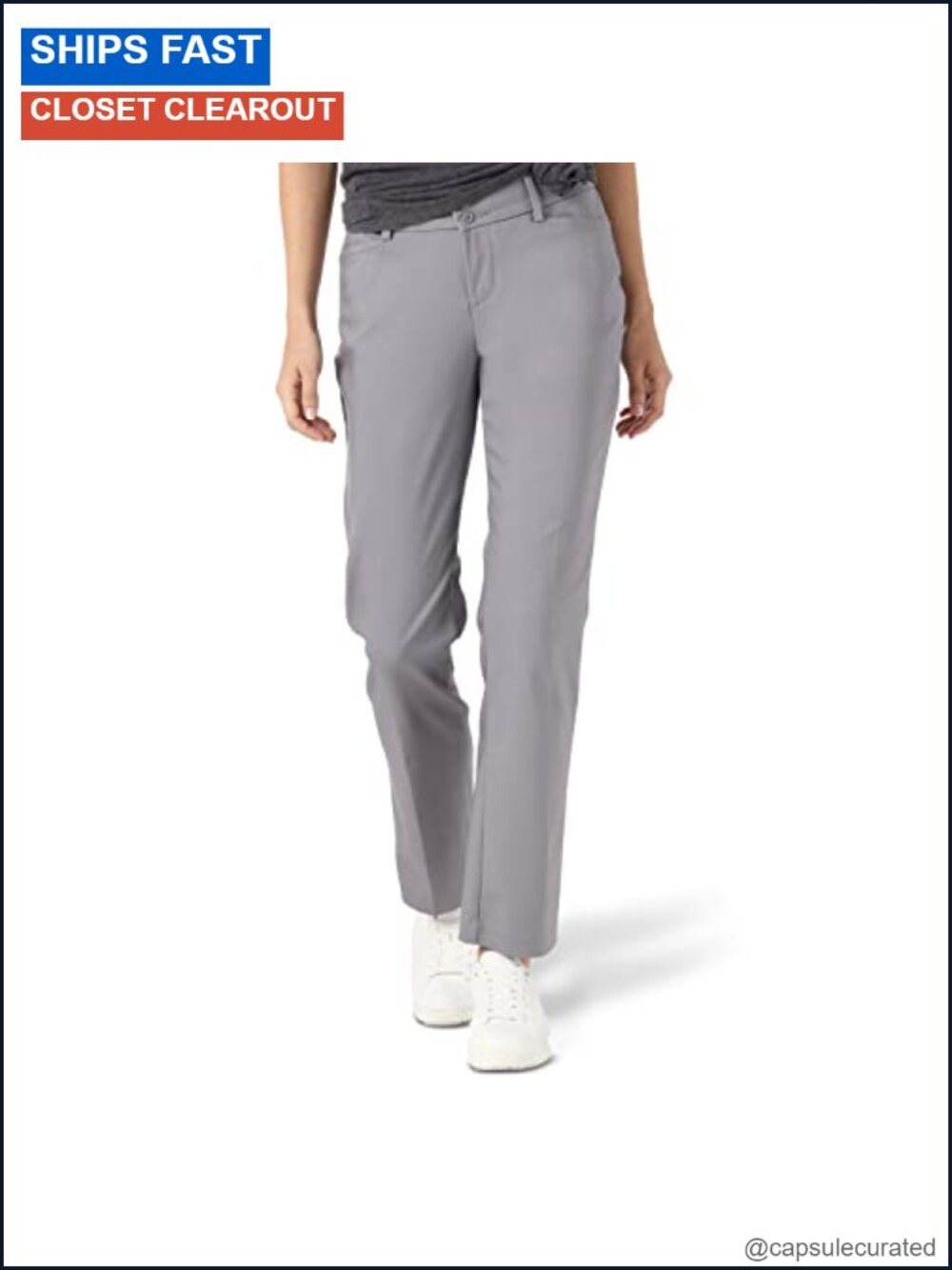 Lee Women's Secretly Shapes Regular Fit Straight Leg Pants